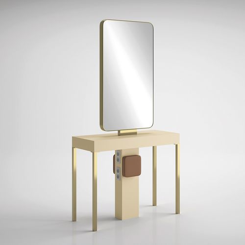 Coiffeuse contemporaine - ILOT CARRÉ GOLD - Gamma & Bross - stratifiée / en îlot / pour salon de coiffure