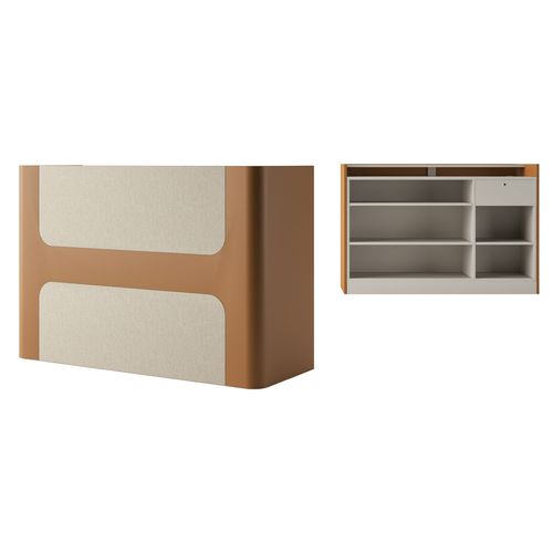 Banque d'accueil stratifiée - H DESK 150 - Gamma & Bross - en vinyle / en simili cuir / pour salon de coiffure