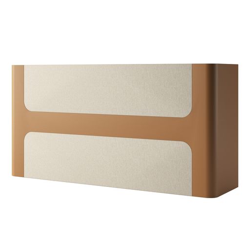 Banque d'accueil stratifiée - H DESK 180 - Gamma & Bross - en vinyle / en simili cuir / pour salon de coiffure