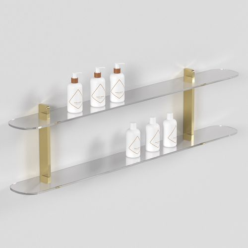 Présentoir suspendu - Solid Gold - Gamma & Bross - en cristal / unilatéral / 2 étagères