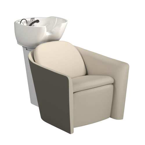Bac à shampoing avec repose-pieds - QL Wash E - Gamma & Bross - en simili cuir / en céramique / 1 place