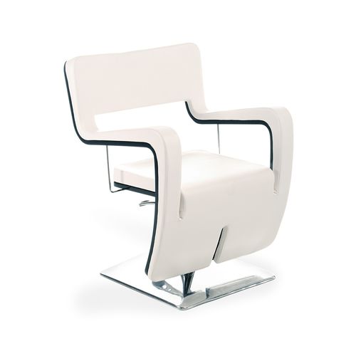 Fauteuil de coiffure contemporain - BLACK TSU - Gamma & Bross - en vinyle / en bois laqué / avec pompe hydraulique