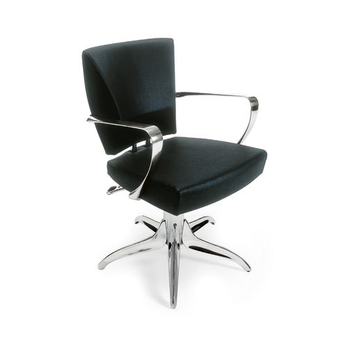 Fauteuil de coiffure contemporain - YULA - Gamma & Bross - en mousse de polyuréthane / en vinyle / en aluminium poli