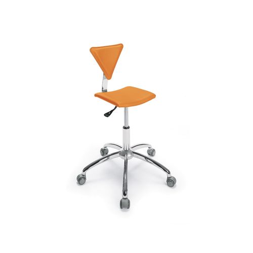 Tabouret contemporain - JUNIOR - Gamma & Bross - en vinyle / avec piètement en métal / à roulettes