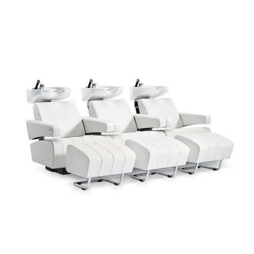 Bac à shampoing avec repose-pieds - LAVASIT DINER / LAVASIT DINER SHIATSU - OLYMP - en cuir / 2 places / 3 places