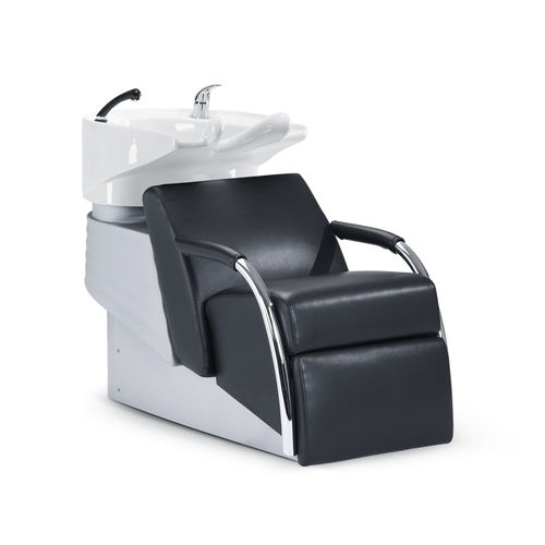 Bac à shampoing avec repose-pieds - LAVASIT VAREO - OLYMP - en cuir / 1 place