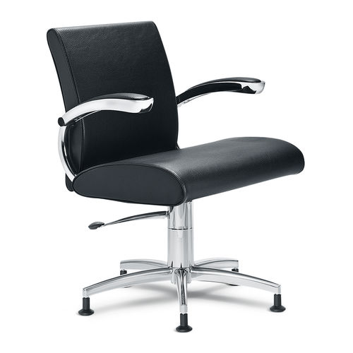 Fauteuil de coiffure contemporain - 8000 - OLYMP - en simili cuir / en acier inoxydable / avec pompe hydraulique