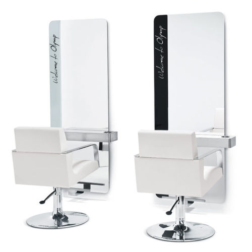 Coiffeuse contemporaine - POET - OLYMP - en verre / murale / pour salon de coiffure