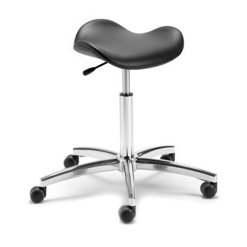 Tabouret contemporain - 1120 - OLYMP - en simili cuir / avec piètement en métal / à roulettes