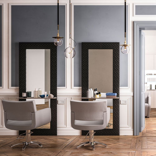 Fauteuil de coiffure en polyuréthane - MOON - Beauty Star - avec pompe hydraulique / professionnel / piètement étoile