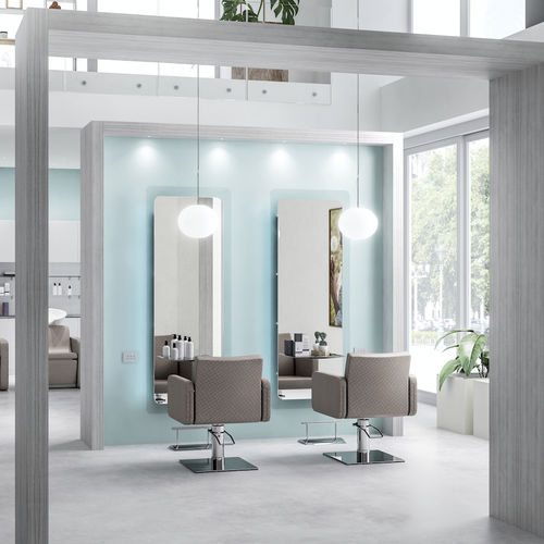 Fauteuil de maquillage en métal - SQUARE - Beauty Star - en simili cuir / réglable / pivotant
