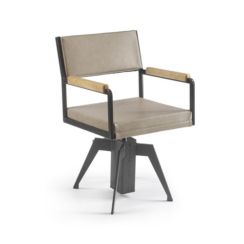 Fauteuil de coiffure contemporain - HARLEM - Beauty Star - en simili cuir / en métal / avec pompe hydraulique