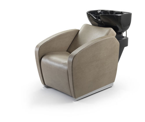 Bac à shampoing avec repose-pieds - NEW ALMOND - Beauty Star - en céramique / 1 place