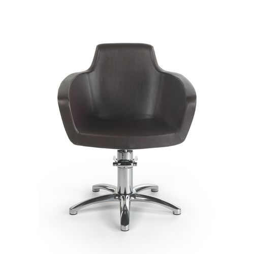 Fauteuil de coiffure contemporain - ALBA - Beauty Star - en simili cuir / noir / pour salon de coiffure