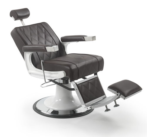 Fauteuil de barbier en simili cuir - ROCKY  - Beauty Star - avec repose-pieds / avec repose-tête / piètement central