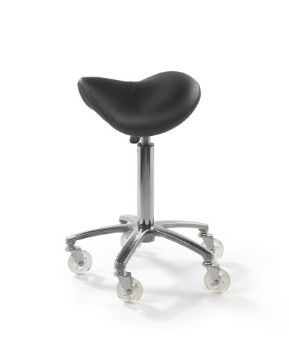 Tabouret de coiffure contemporain - ELVIS - Beauty Star - en simili cuir / avec piètement en métal chromé / à 5 branches