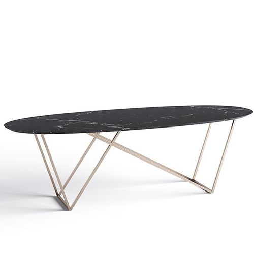 Table contemporaine - GRACE - Cindarella - en stratifié / avec piètement en métal / ovale