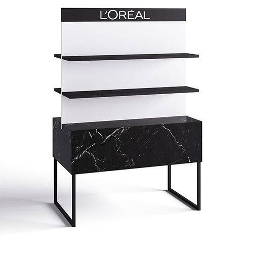 Présentoir pour produits de beauté - EVO 7 - Cindarella - en métal / stratifié / à panneaux