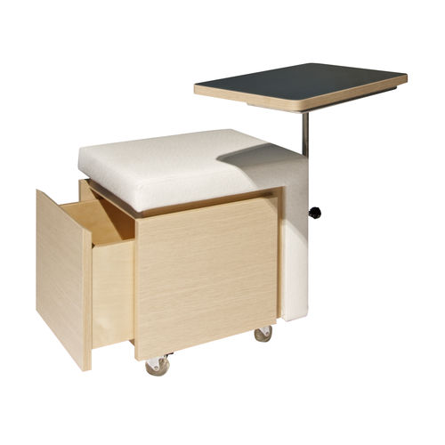 Tabouret de travail contemporain - NAILS 130PL - FIAPP - avec piètement en bois / à roulettes / pivotant