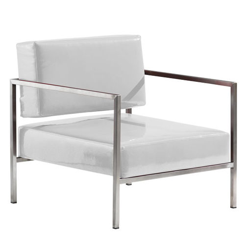 Fauteuil contemporain - VINCENT 85A - FIAPP - en simili cuir / en inox brossé / personnalisable