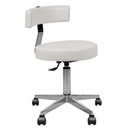 Tabouret de travail contemporain - BASIC P06 - FIAPP - en tissu / en cuir / avec piètement en acier inoxydable