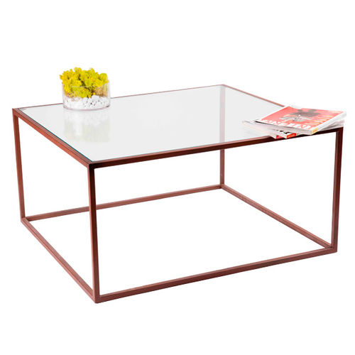 Table basse contemporaine - PURE T18 - FIAPP - en verre / avec piètement en acier inoxydable / carrée