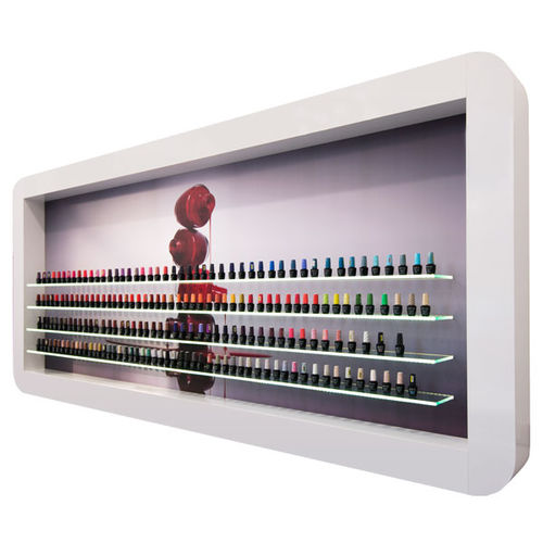 Présentoir pour produits de beauté - HARMONY 412 - FIAPP - mural / en verre / stratifié