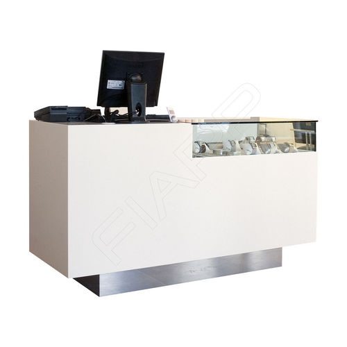 Banque d'accueil en MDF laqué - MONTAIGNE 829 - FIAPP - en verre / pour salon de coiffure / pour hôtel