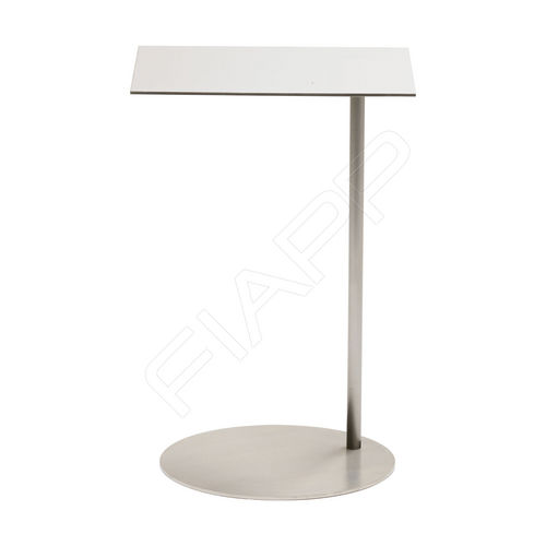 Table d'appoint contemporaine - SWING T07 - FIAPP - en acier inoxydable brossé / avec piètement en acier inoxydable / rectangulaire