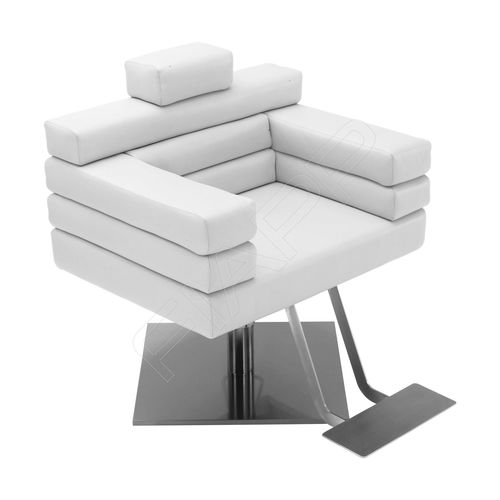 Fauteuil de coiffure en cuir - DIABLO 666R - FIAPP - avec repose-pieds / professionnel / piètement central