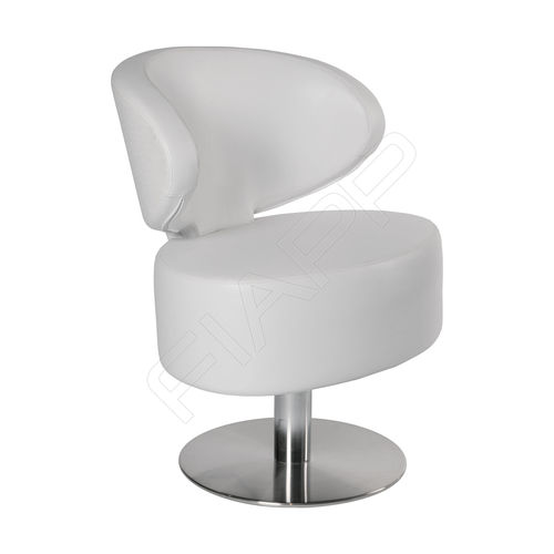 Fauteuil de coiffure en métal chromé - ANTOINETTE 662 - FIAPP - blanc / professionnel / piètement central