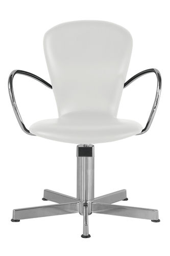 Fauteuil de coiffure en métal chromé - AMBRA 677 - FIAPP - blanc / professionnel / piètement étoile