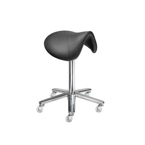 Tabouret de travail avec piètement en métal - LADY JOCKEY - Kiela Metaalwarenfabriek B.V. - à roulettes / ergonomique / en forme de selle