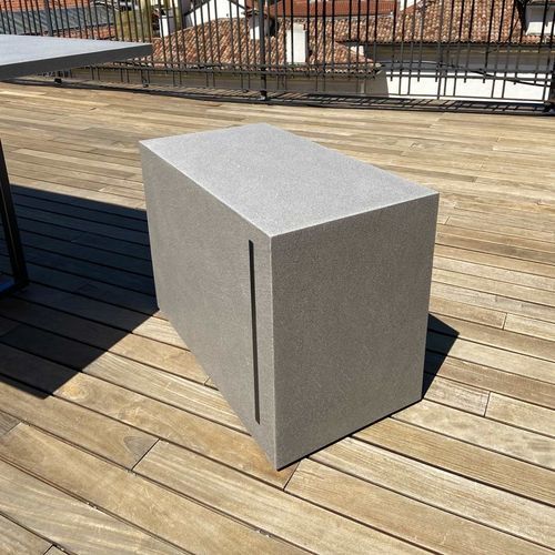 Tabouret contemporain - Ymir - Bsinergy - en pierre / avec piètement en pierre / carré