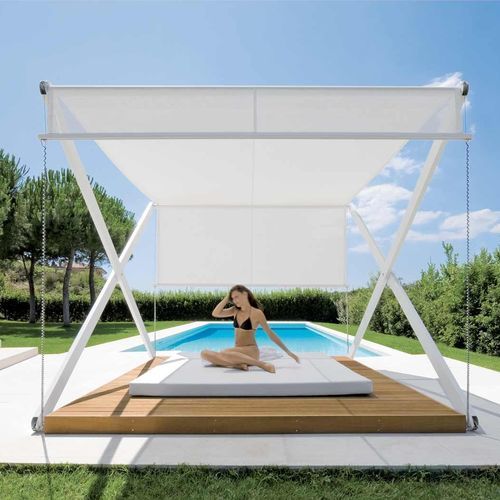 Gazebo en bois composite - XZone - Bsinergy - toit en toile / structure en aluminium / pour restaurant