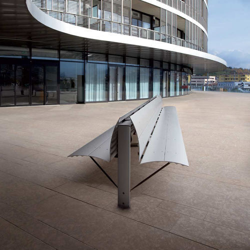 Banc public contemporain - Loco - Bsinergy - en acier / en aluminium anodisé / avec dossier