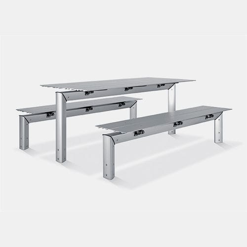 Table de pique-nique contemporaine - Loco  - Bsinergy - en acier galvanisé / avec piètement en métal / rectangulaire