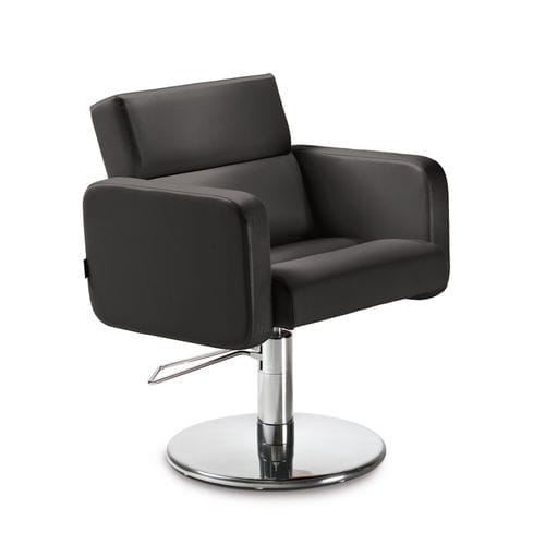 Fauteuil de coiffure en simili cuir - MINA - Artecno Srl - avec pompe hydraulique / noir / professionnel