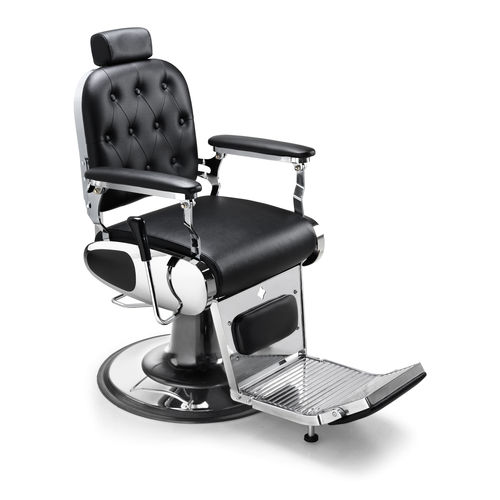 Fauteuil de barbier en simili cuir - S-GASTON - Artecno Srl - en métal chromé / avec repose-pieds / avec repose-tête