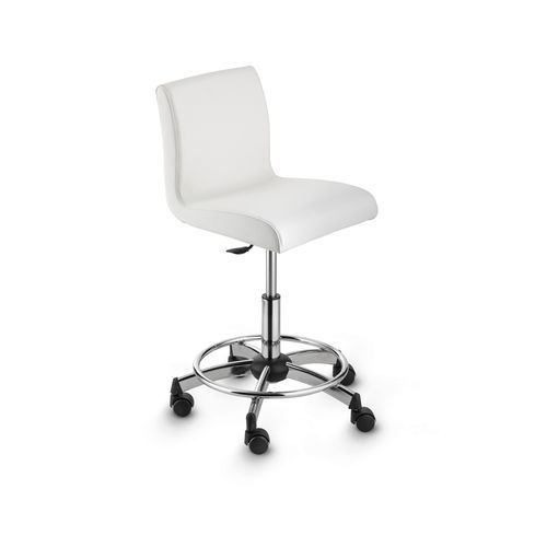 Tabouret de travail contemporain - Stylish - Artecno Srl - en simili cuir / avec piètement en métal / à roulettes