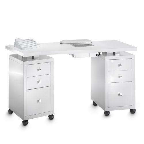 Table de manucure avec aspirateur - SQUARE DOUBLE VENTED  - Artecno Srl - avec rangement intégré