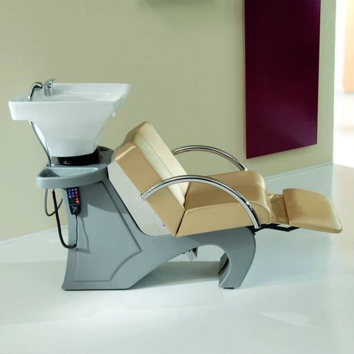 Bac à shampoing avec repose-pieds - VITALITY PLUS/1  - BONVINI - en simili cuir / 1 place