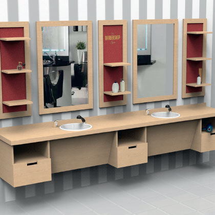 Coiffeuse contemporaine - JIVE - BONVINI - en bois / murale / pour salon de coiffure