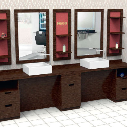Coiffeuse contemporaine - SWING - BONVINI - en bois / murale / pour salon de coiffure