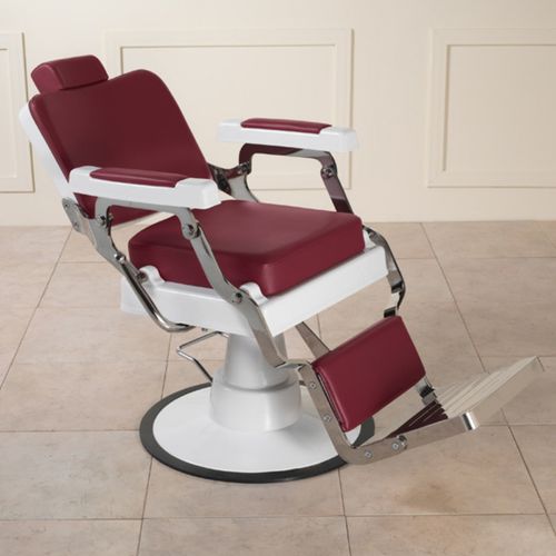 Fauteuil de barbier en acier inoxydable - HERMES - BONVINI - en simili cuir / avec repose-pieds / avec repose-tête