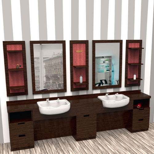 Coiffeuse contemporaine - FIGARO - BONVINI - en bois / murale / pour salon de coiffure