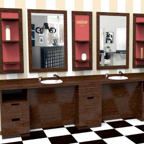Coiffeuse contemporaine - OTELLO - BONVINI - en bois / murale / pour salon de coiffure
