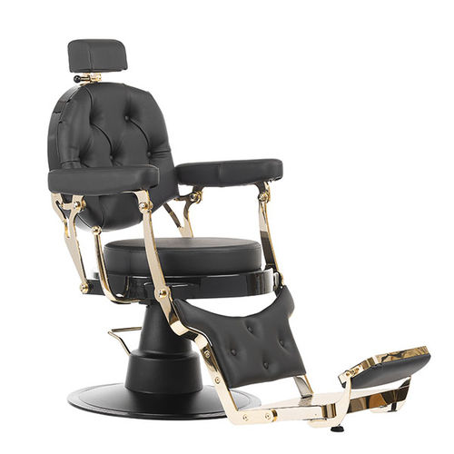 Fauteuil de barbier en métal - MUSTACHE GOLD EDITION - BONVINI - en simili cuir / avec repose-pieds / avec repose-tête