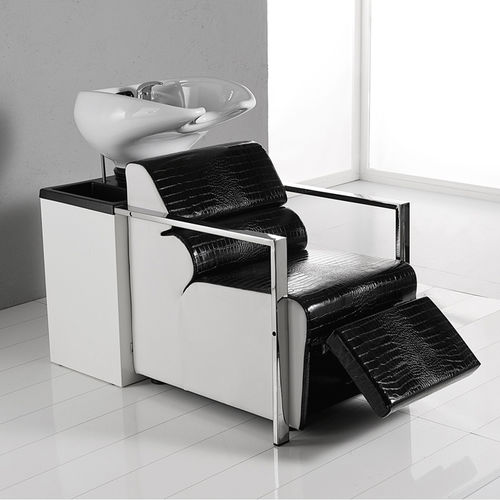 Bac à shampoing avec repose-pieds - MARILYN/1-C  - BONVINI - en simili cuir / 1 place