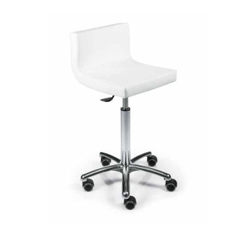 Tabouret de coiffure contemporain - IRON - Nelson Mobilier - avec piètement en aluminium / à 5 branches / à roulettes